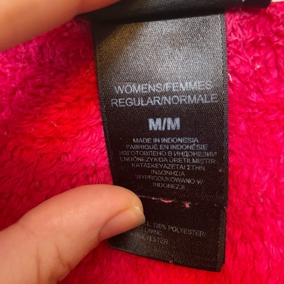 The Northface Oso Osito Plush Full Zip Shell Jacket Layer Bright Pink Soft Med - Picture 4 of 6